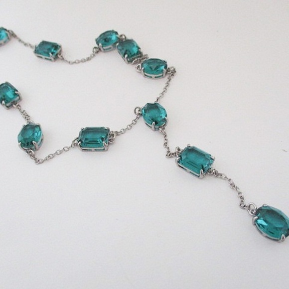 Ralph Lauren Jewelry - RALPH LAUREN Silver Tone - Green Stone Necklace